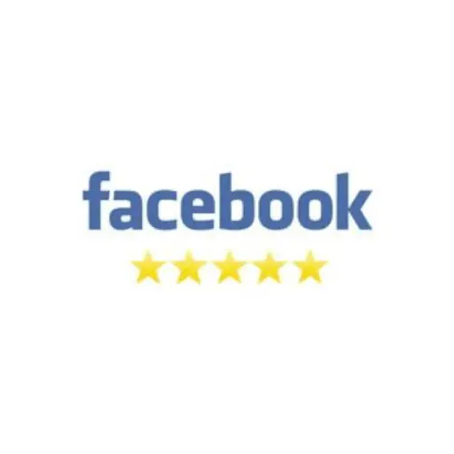 Facebook logo with five yellow stars, representing customer reviews and ratings for EnviroPro 360's environmental testing services.