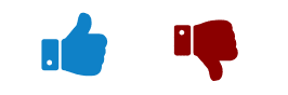 Thumbs up and thumbs down icons representing customer feedback for EnviroPro 360's environmental testing services.