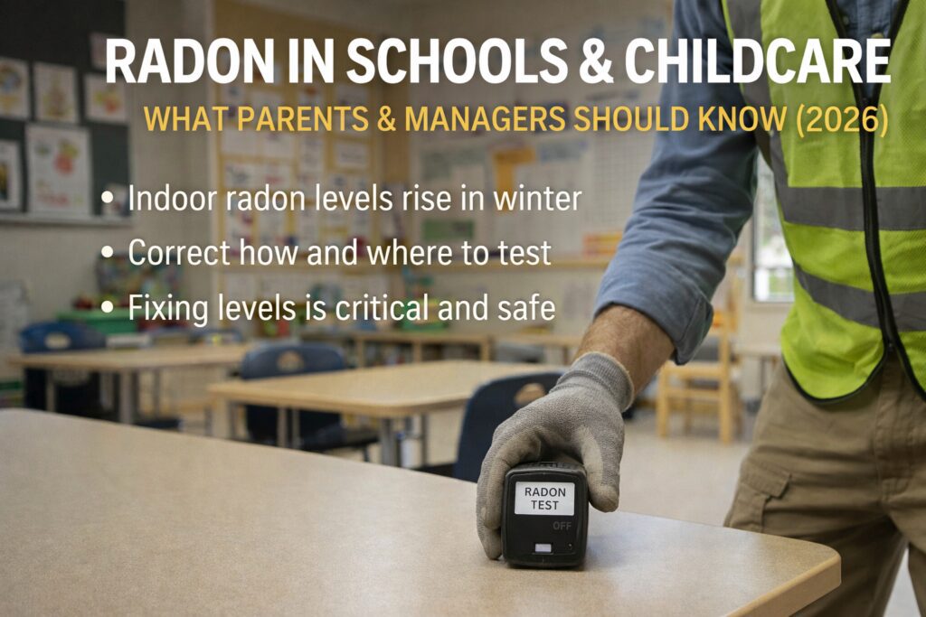 Winter can push indoor radon higher. Here’s how schools and childcare facilities in Georgia and South Carolina should test, what results mean, and how to respond safely.