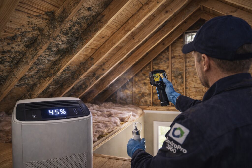 Attic mold is sneaky and stubborn. Learn why it forms, how to spot the signs early, and what to do if your attic becomes a mold hotspot.